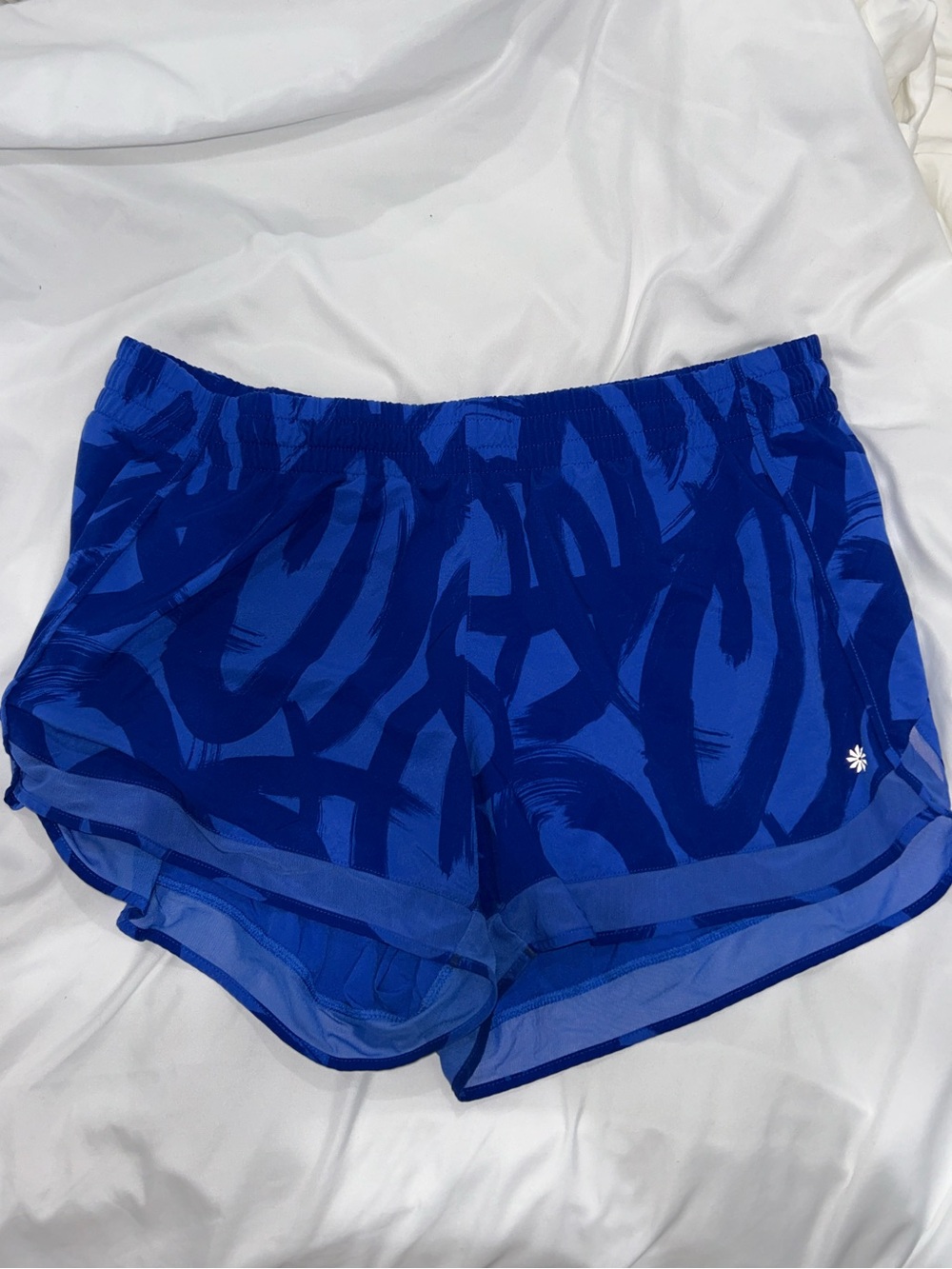 Athleta Royal Blue Printed Athletic Shorts